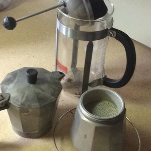 Coffee brewer on stovetop